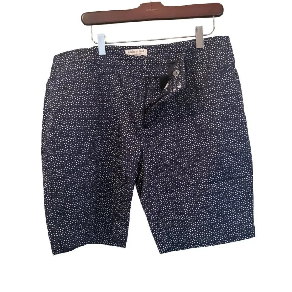 Coldwater Creek Navy Polkadot Chino Shorts